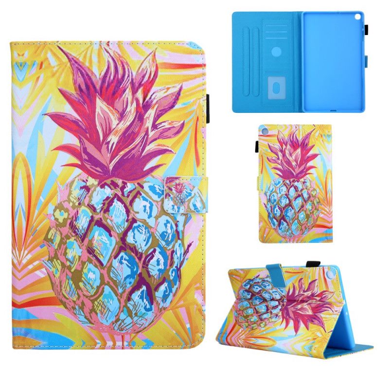 Flip Cover Læder Samsung Galaxy Tab A7 Orange Ananas Beskyttelse