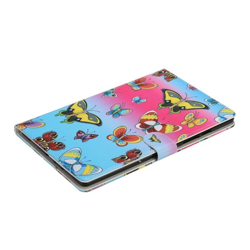 Flip Cover Læder Samsung Galaxy Tab A7 Sommerfugle Original