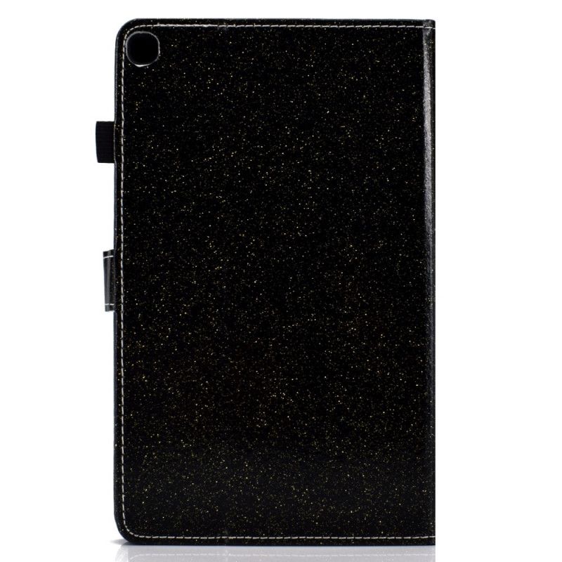 Flip Cover Læder Samsung Galaxy Tab A7 Sort Mousserende Glitter