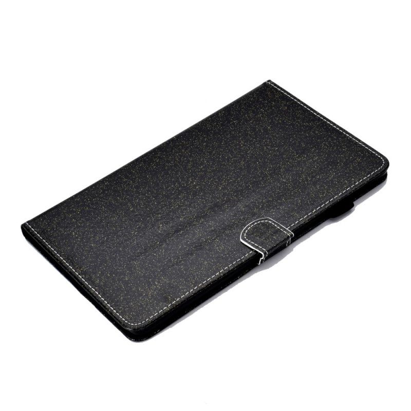 Flip Cover Læder Samsung Galaxy Tab A7 Sort Mousserende Glitter