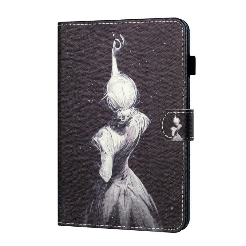 Flip Cover Læder Samsung Galaxy Tab A7 Ung Pige Kunst Original