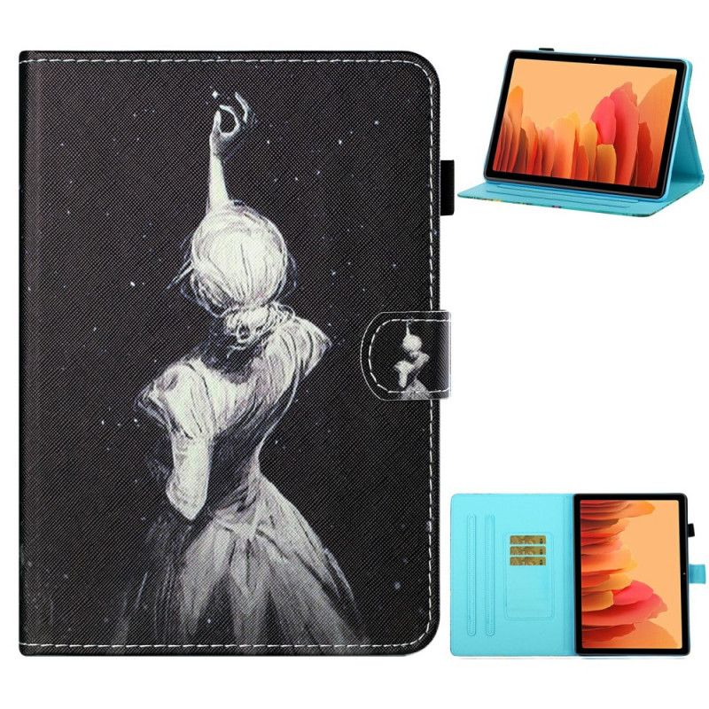 Flip Cover Læder Samsung Galaxy Tab A7 Ung Pige Kunst Original