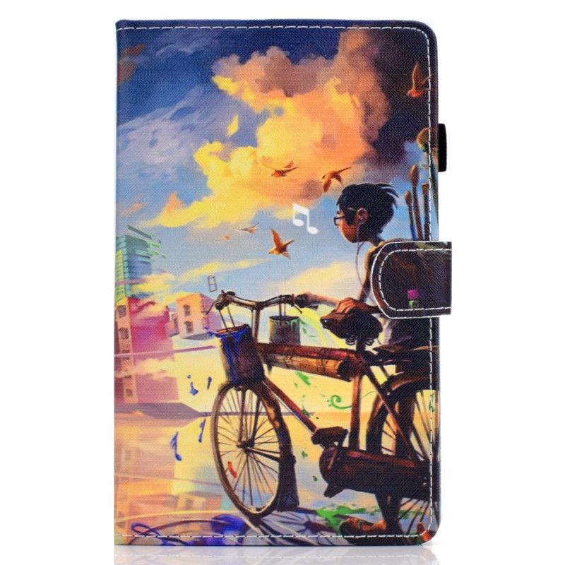 Flip Cover Samsung Galaxy Tab A7 Cykel Kunst