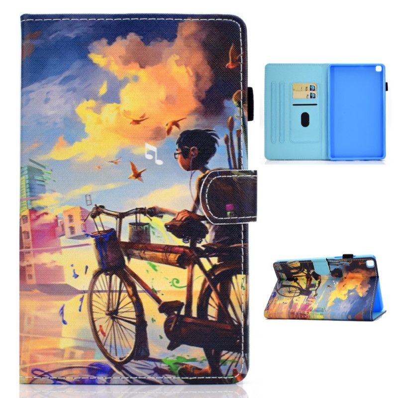 Flip Cover Samsung Galaxy Tab A7 Cykel Kunst