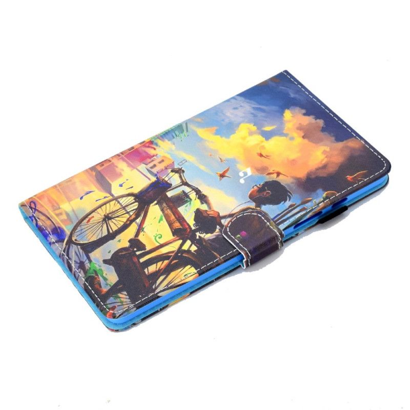 Flip Cover Samsung Galaxy Tab A7 Cykel Kunst