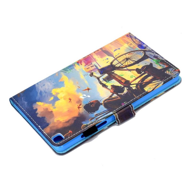 Flip Cover Samsung Galaxy Tab A7 Cykel Kunst