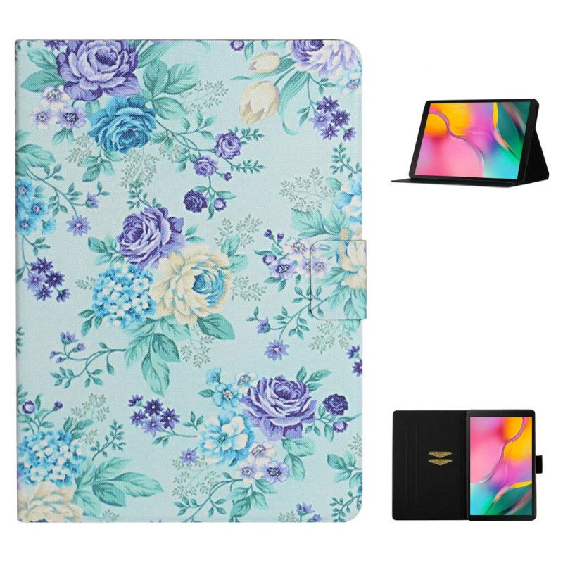 Flip Cover Samsung Galaxy Tab A7 Grå Mobilcover Blomster Blomster Blomster