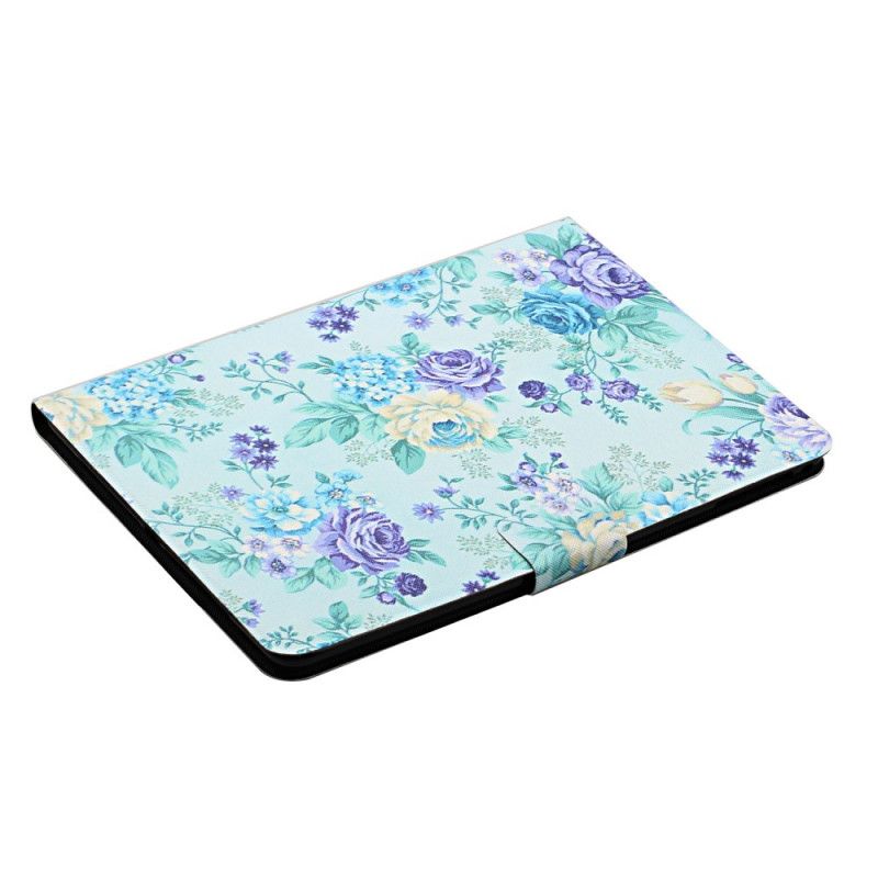 Flip Cover Samsung Galaxy Tab A7 Grå Mobilcover Blomster Blomster Blomster