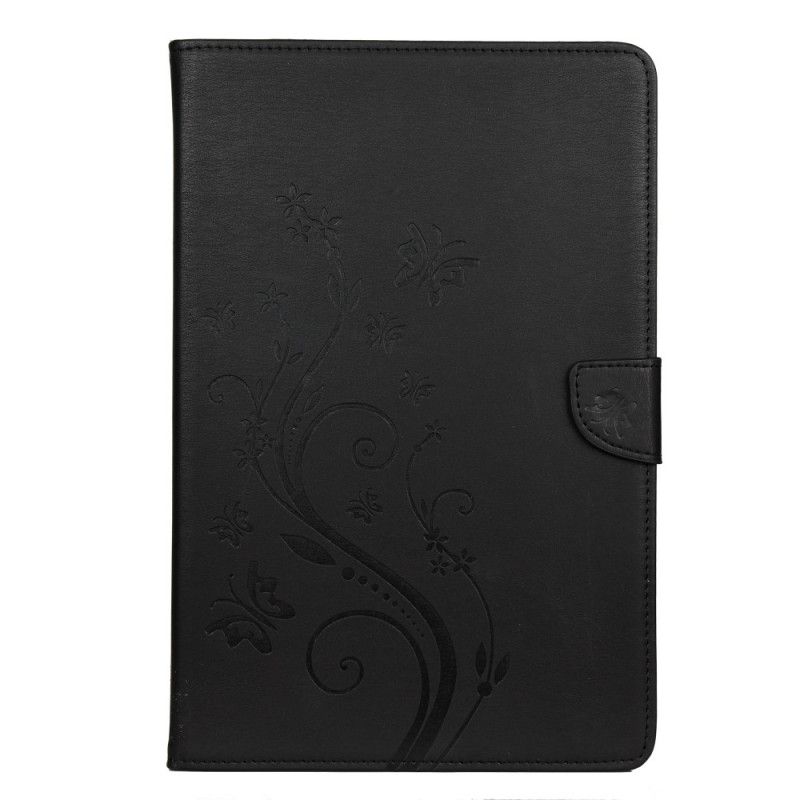 Flip Cover Samsung Galaxy Tab A7 Sort Blomster Sommerfugle