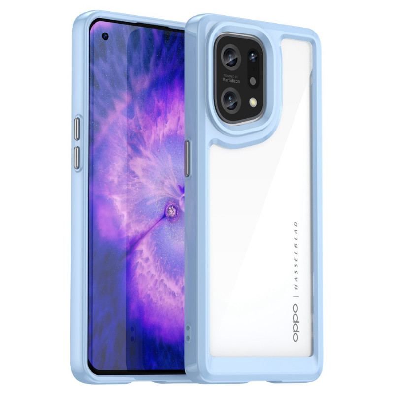 Cover Oppo Find X5 Hybrid Farvede Kanter