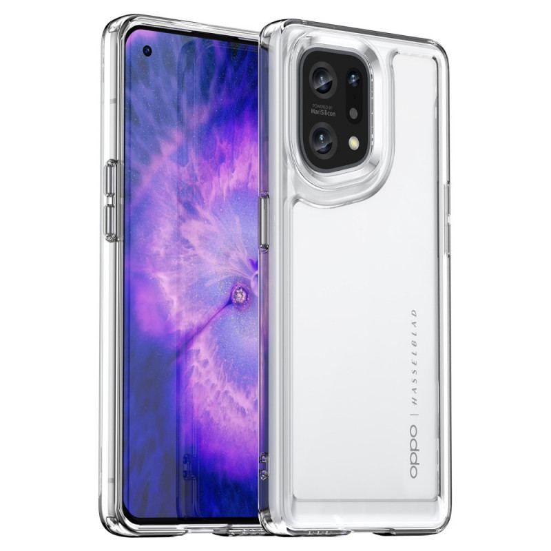 Cover Oppo Find X5 Hybrid Gennemsigtige Farvede Kanter