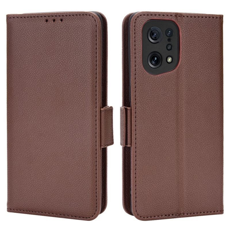 Flip Cover Oppo Find X5 Læder Cover Flap Dobbelt Nye Farver