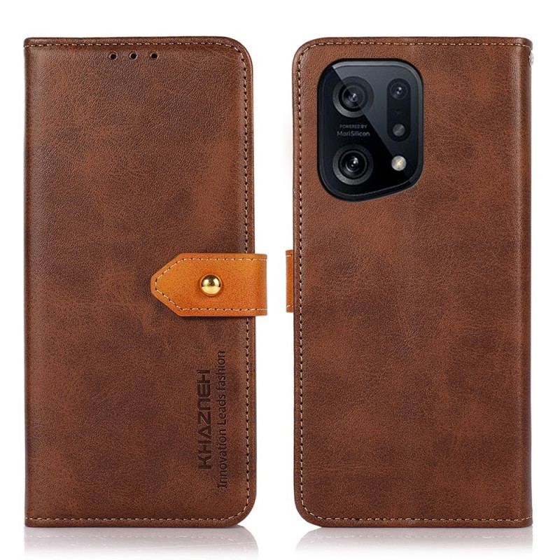 Flip Cover Oppo Find X5 Med Khazneh-strop