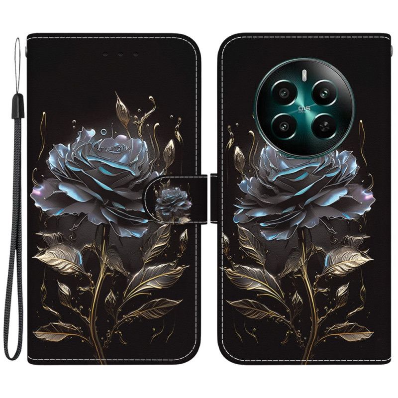 Flip Cover Realme 12 Plus 5g Sort Rose Med Rem