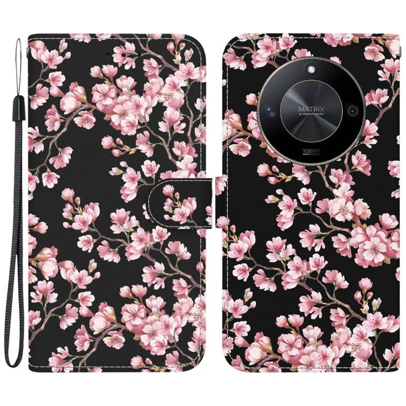 Flip Cover Honor X9b / Magic 6 Lite Blommeblomster Med Rem