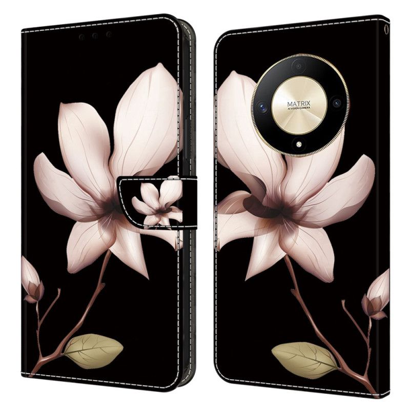 Flip Cover Honor X9b / Magic 6 Lite Lyserød Blomst