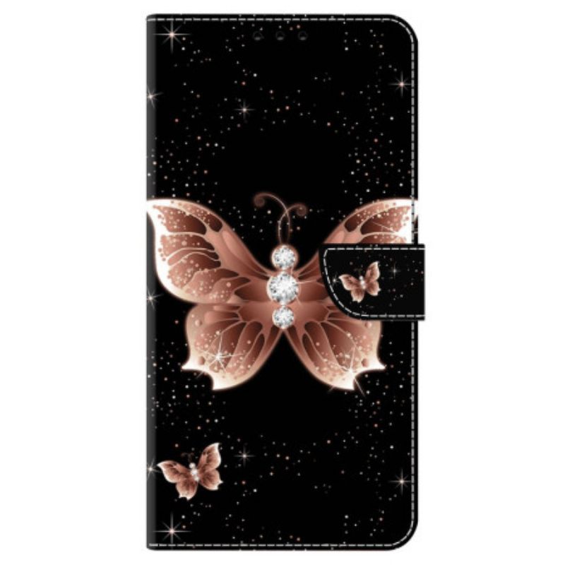 Flip Cover Honor X9b / Magic 6 Lite Pink Diamond Butterfly