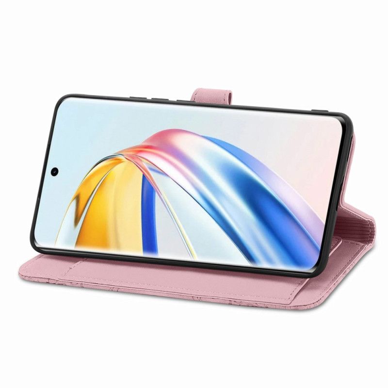 Flip Cover Til Honor X9b / Magic 6 Lite Blomstermønster Med Rem