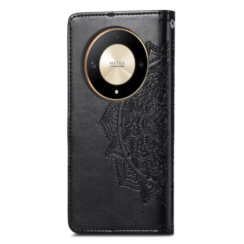 Læder Cover Honor X9b / Magic 6 Lite Telefon Etui Barok Mandala Med Rem