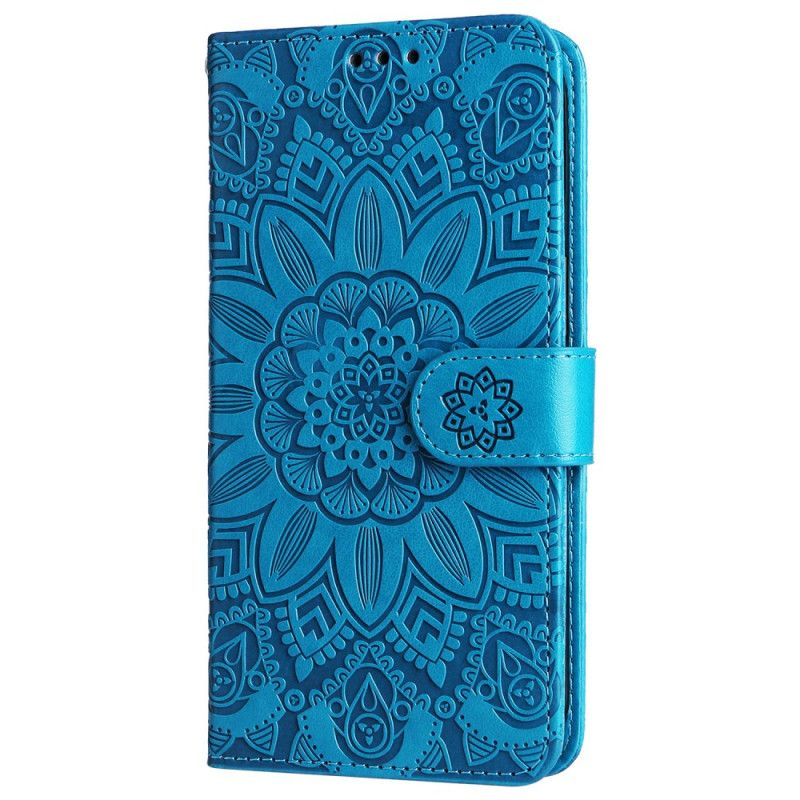 Læder Cover Honor X9b / Magic 6 Lite Telefon Etui Blomstermandala Med Rem