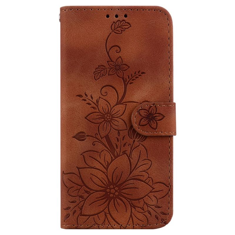 Læder Cover Honor X9b / Magic 6 Lite Telefon Etui Trykt Blomst Med Rem