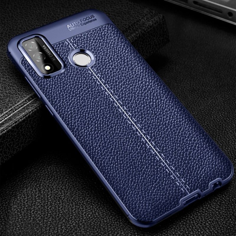 Cover for Huawei P Smart 2020 Sort Dobbeltlinjeret Lychee-Effekt