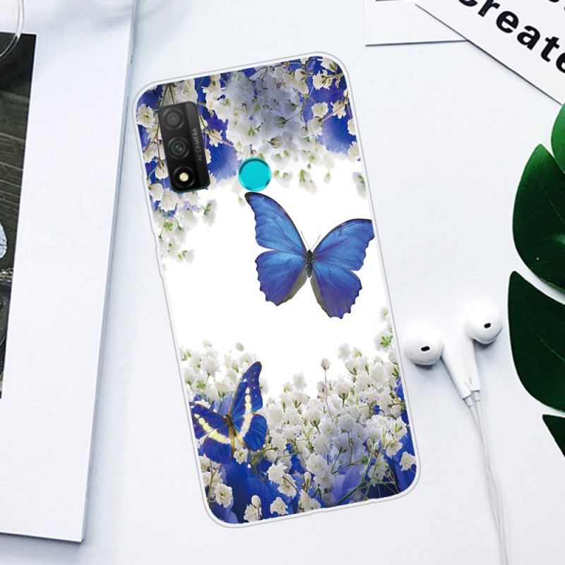 Cover Huawei P Smart 2020 Blå Sommerfugle