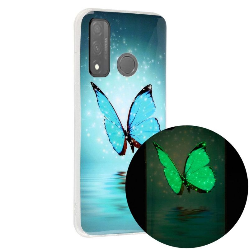 Cover Huawei P Smart 2020 Fluorescerende Blå Sommerfugl