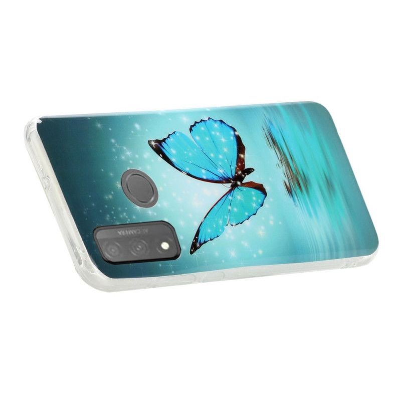 Cover Huawei P Smart 2020 Fluorescerende Blå Sommerfugl