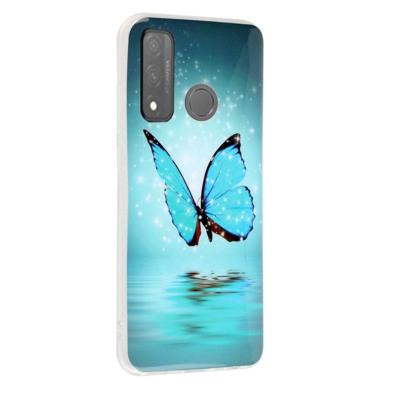 Cover Huawei P Smart 2020 Fluorescerende Blå Sommerfugl