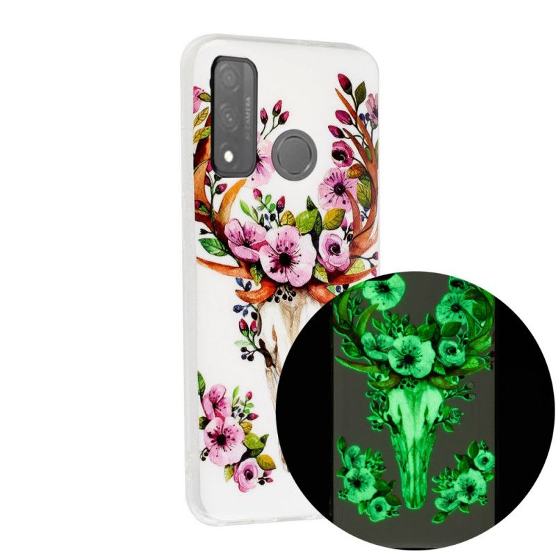 Cover Huawei P Smart 2020 Fluorescerende Blomstrende Elg