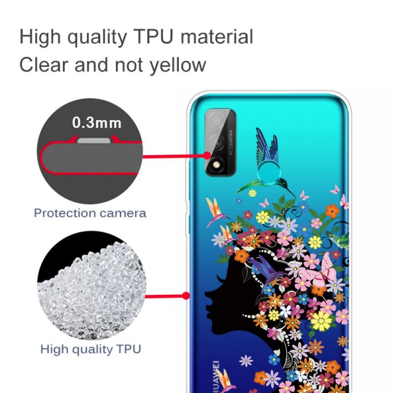 Cover Huawei P Smart 2020 Gennemsigtig Blomsterpige