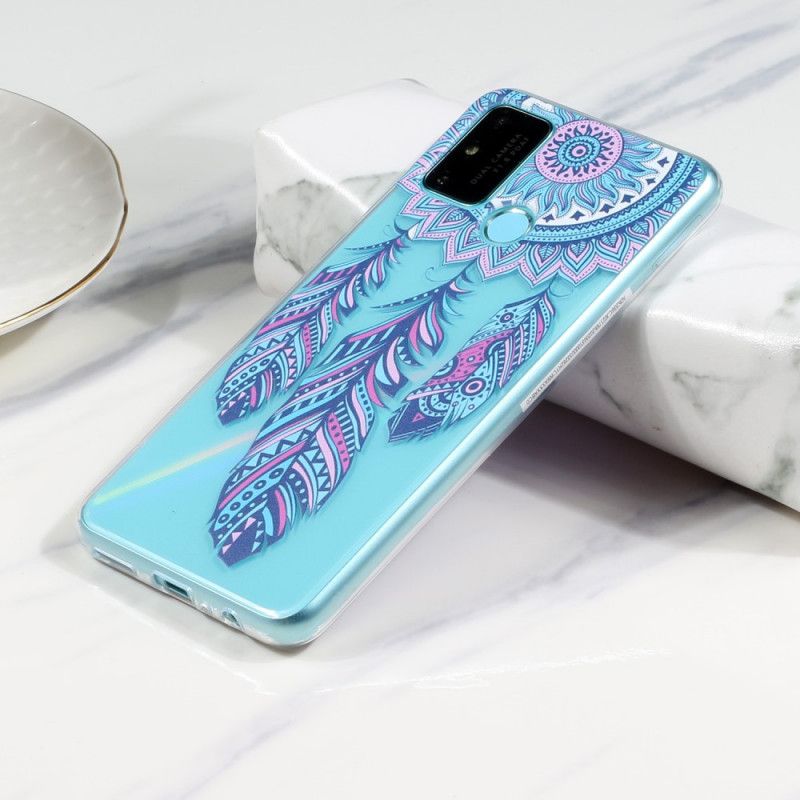 Cover Huawei P Smart 2020 Gennemsigtig Drømmefanger Blå Fjer Original