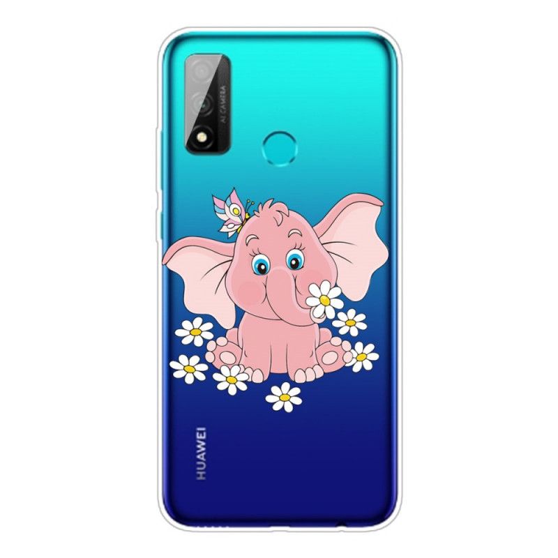 Cover Huawei P Smart 2020 Gennemsigtig Lyserød Elefant Original