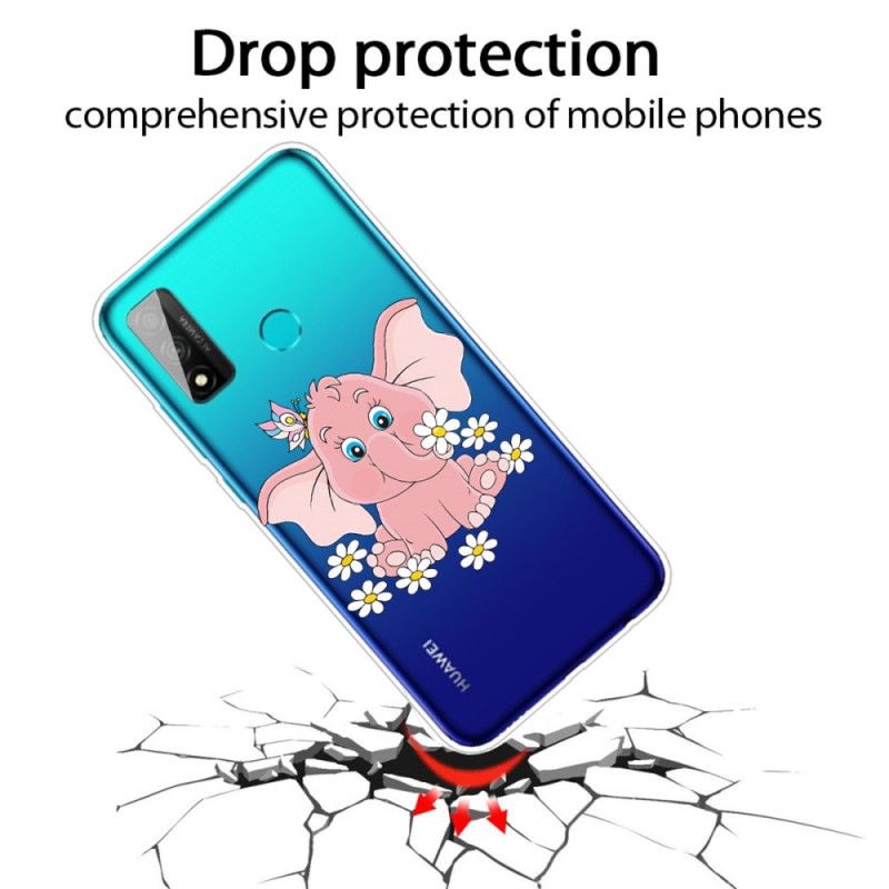 Cover Huawei P Smart 2020 Gennemsigtig Lyserød Elefant Original