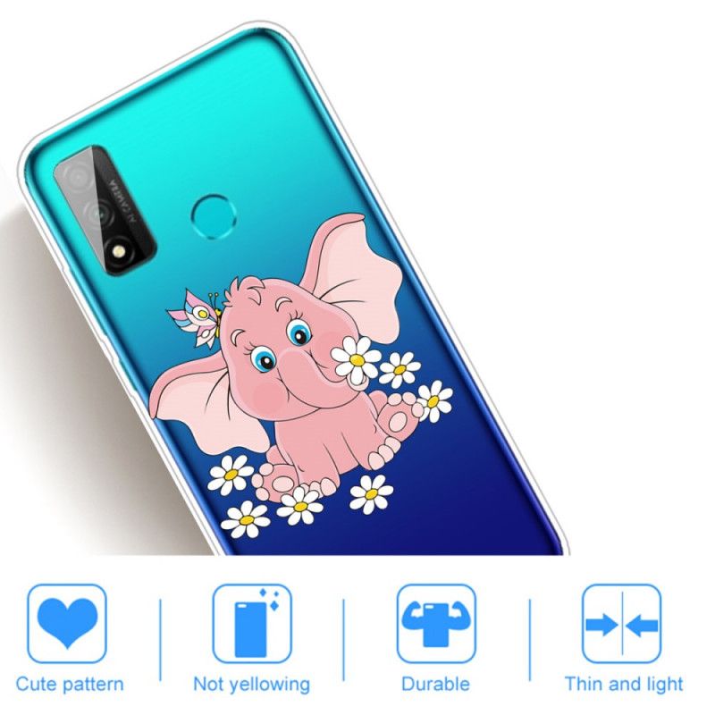 Cover Huawei P Smart 2020 Gennemsigtig Lyserød Elefant Original