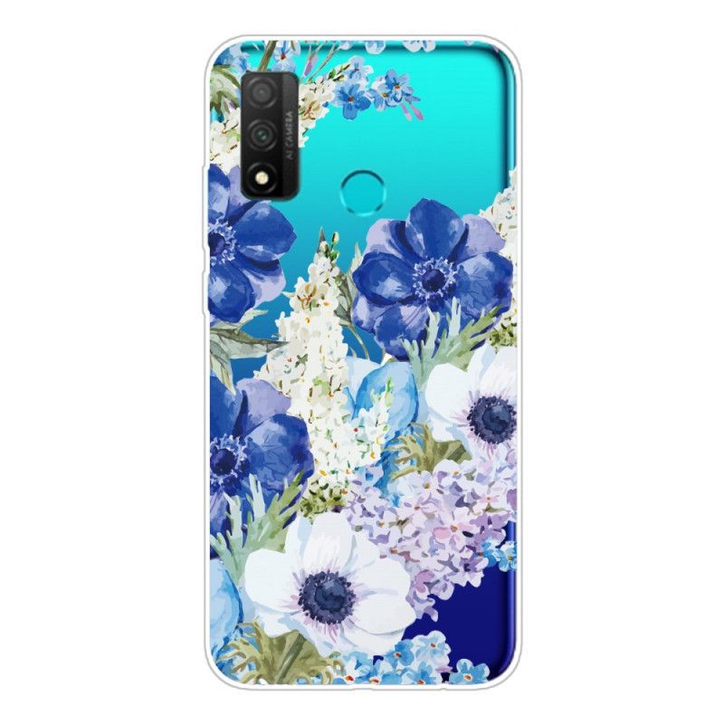 Cover Huawei P Smart 2020 Gennemsigtige Akvarelblå Blomster