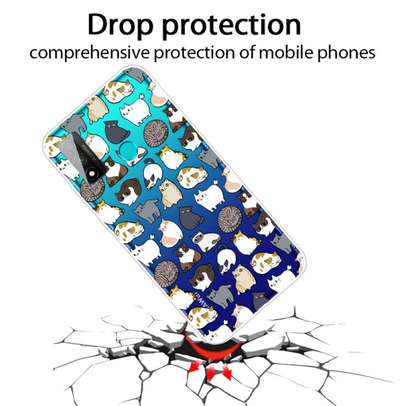 Cover Huawei P Smart 2020 Gennemsigtige Flere Katte Original