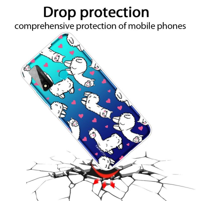 Cover Huawei P Smart 2020 Gennemsigtige Sjove Lamaer