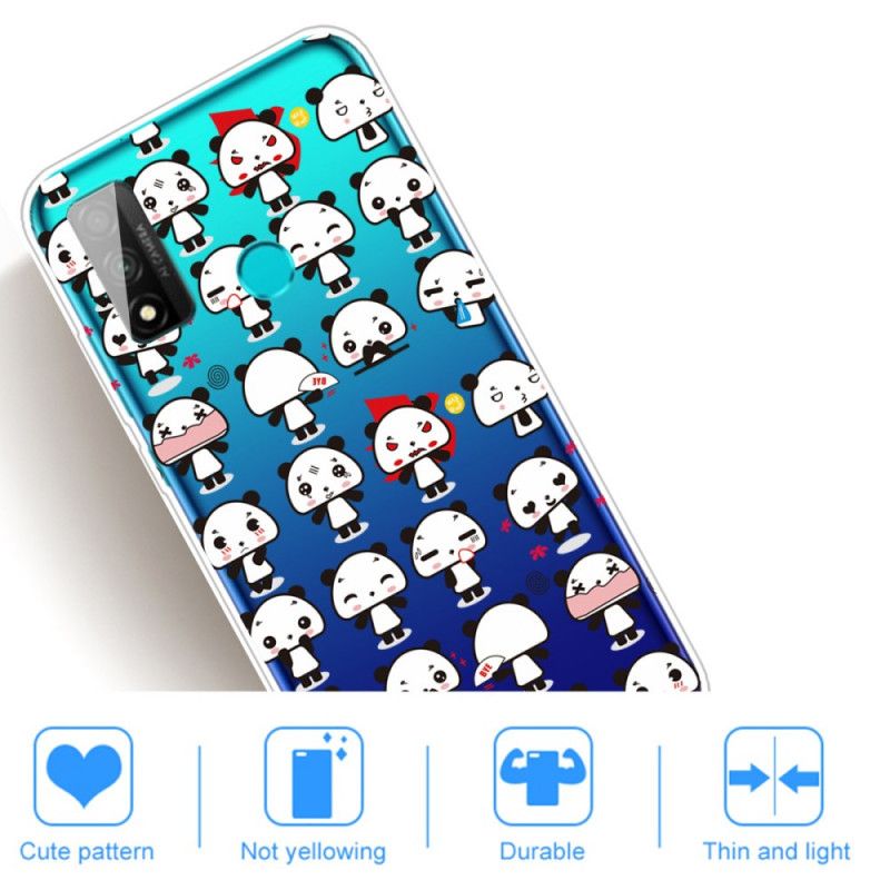 Cover Huawei P Smart 2020 Gennemsigtige Sjove Pandaer