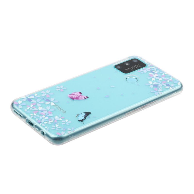 Cover Huawei P Smart 2020 Gennemsigtige Sommerfugle Og Blomster