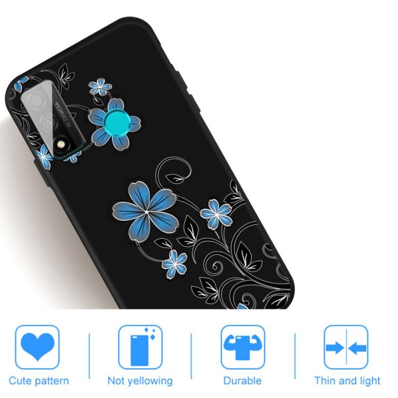 Cover Huawei P Smart 2020 Mobilcover Blå Blomster