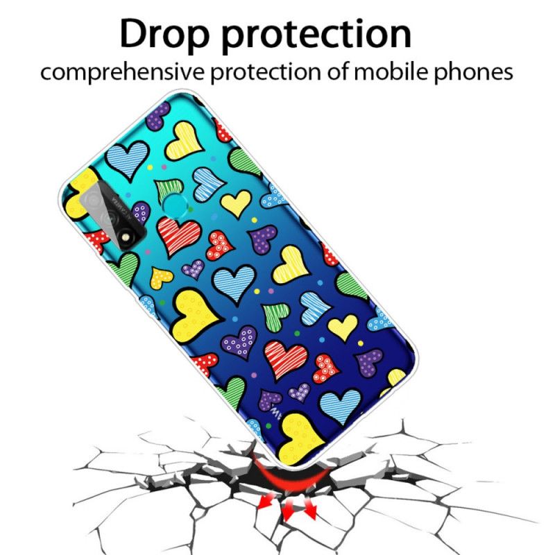 Cover Huawei P Smart 2020 Mobilcover Flerfarvede Hjerter