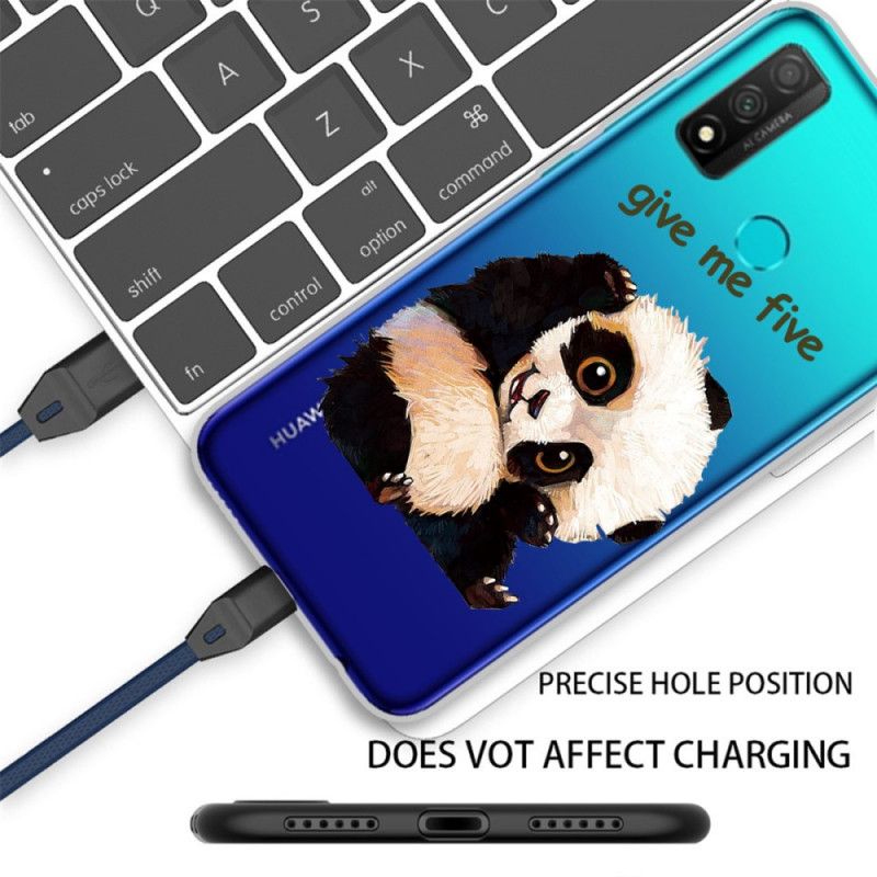 Cover Huawei P Smart 2020 Mobilcover Gennemsigtig Panda. Giv Mig Fem