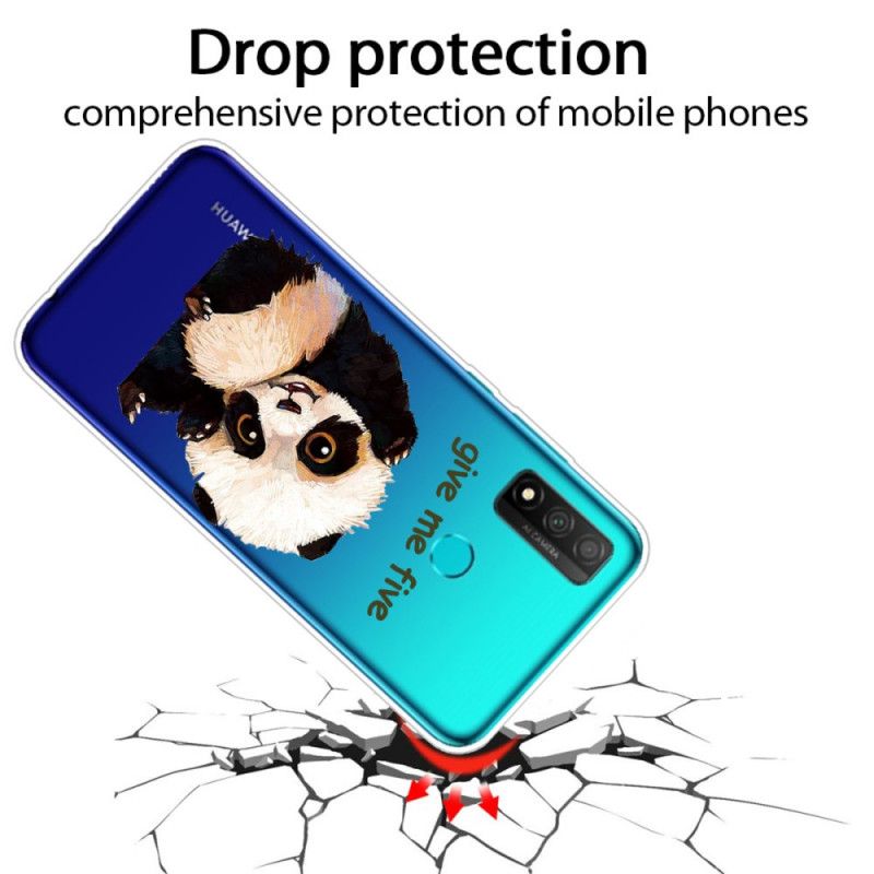 Cover Huawei P Smart 2020 Mobilcover Gennemsigtig Panda. Giv Mig Fem