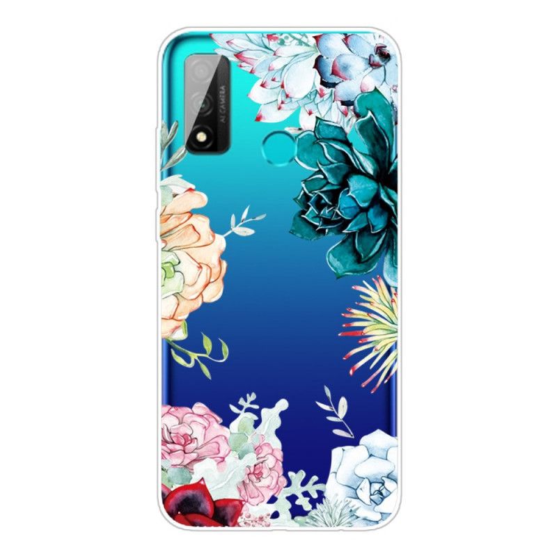 Cover Huawei P Smart 2020 Mobilcover Gennemsigtige Akvarelblomster