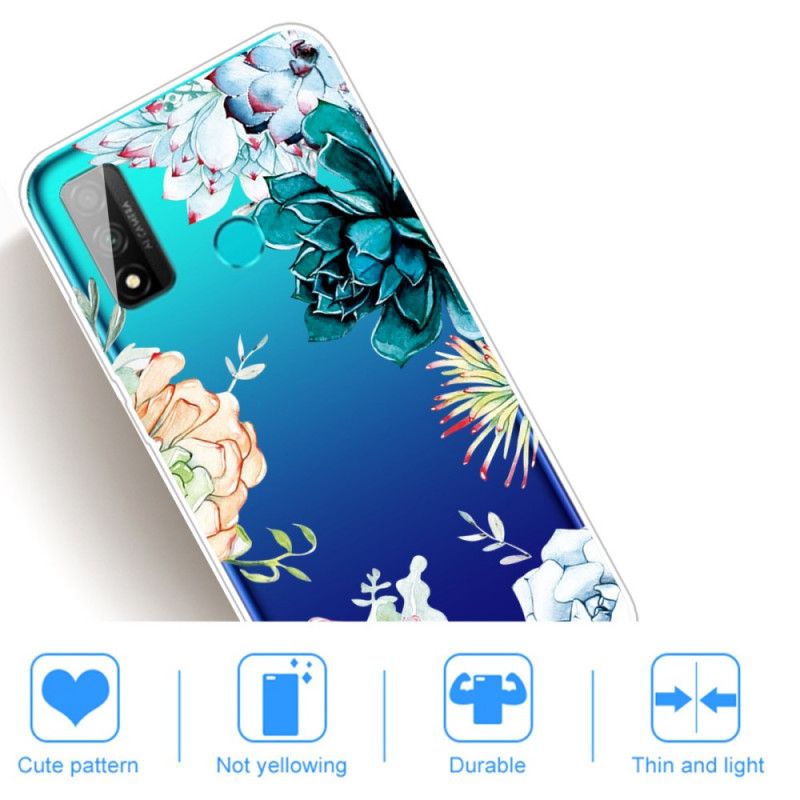 Cover Huawei P Smart 2020 Mobilcover Gennemsigtige Akvarelblomster