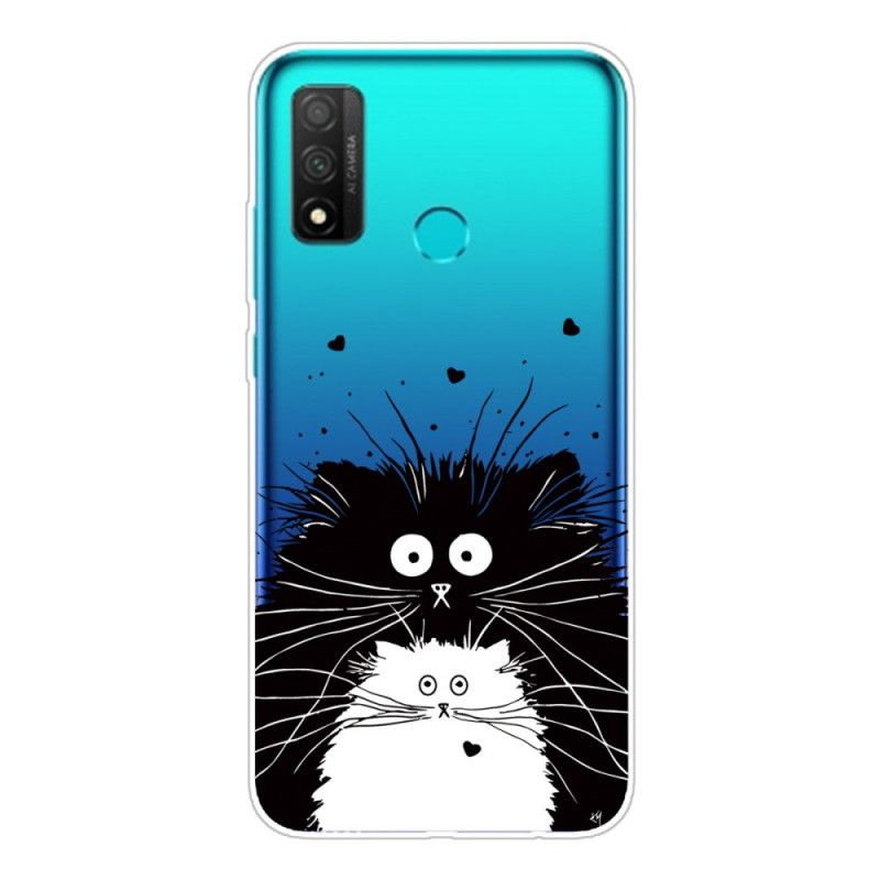 Cover Huawei P Smart 2020 Mobilcover Gennemsigtige Overraskede Katte