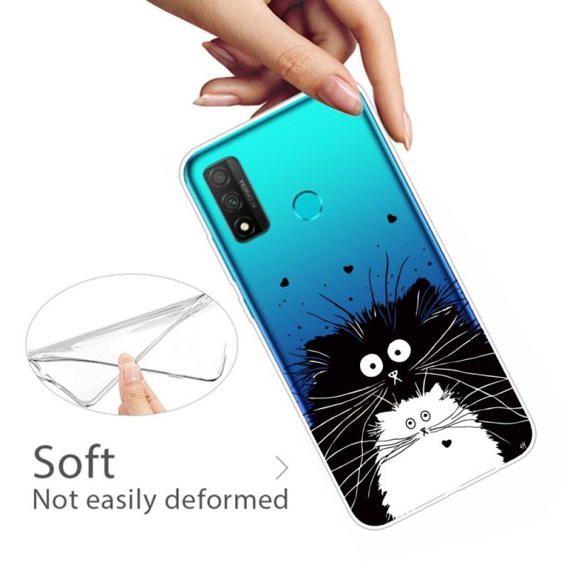 Cover Huawei P Smart 2020 Mobilcover Gennemsigtige Overraskede Katte