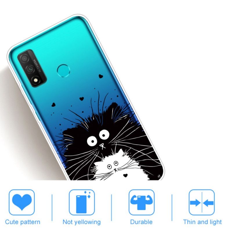 Cover Huawei P Smart 2020 Mobilcover Gennemsigtige Overraskede Katte